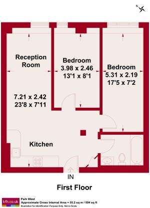 2 bedroom flat to rent - floorplan