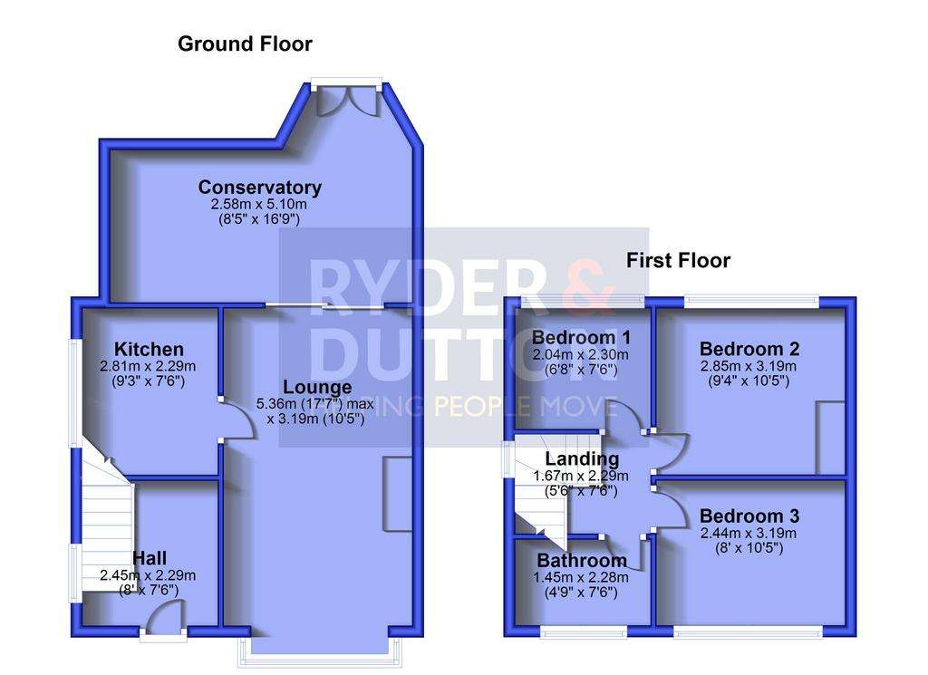 3 bedroom semi-detached house for sale - floorplan