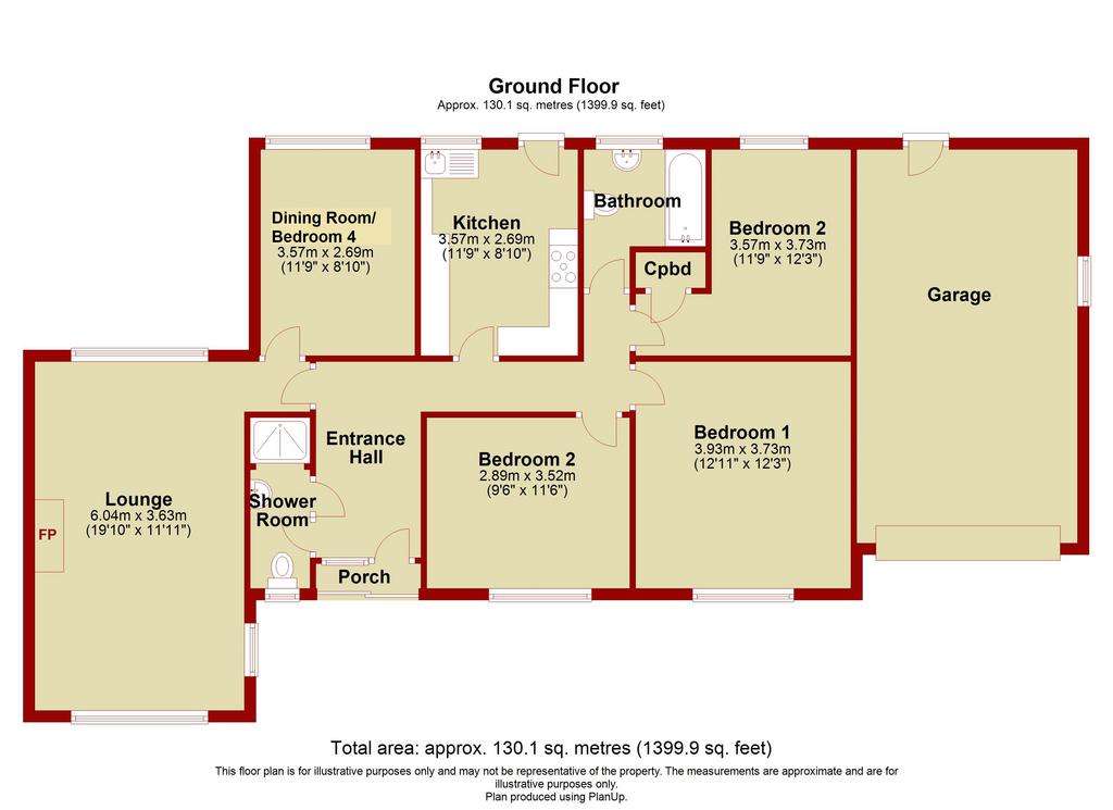 3 bedroom detached bungalow for sale - floorplan