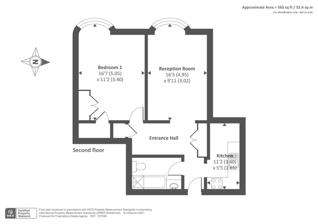 1 bedroom flat for sale - floorplan