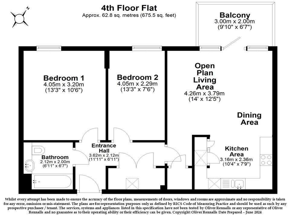 2 bedroom flat for sale - floorplan