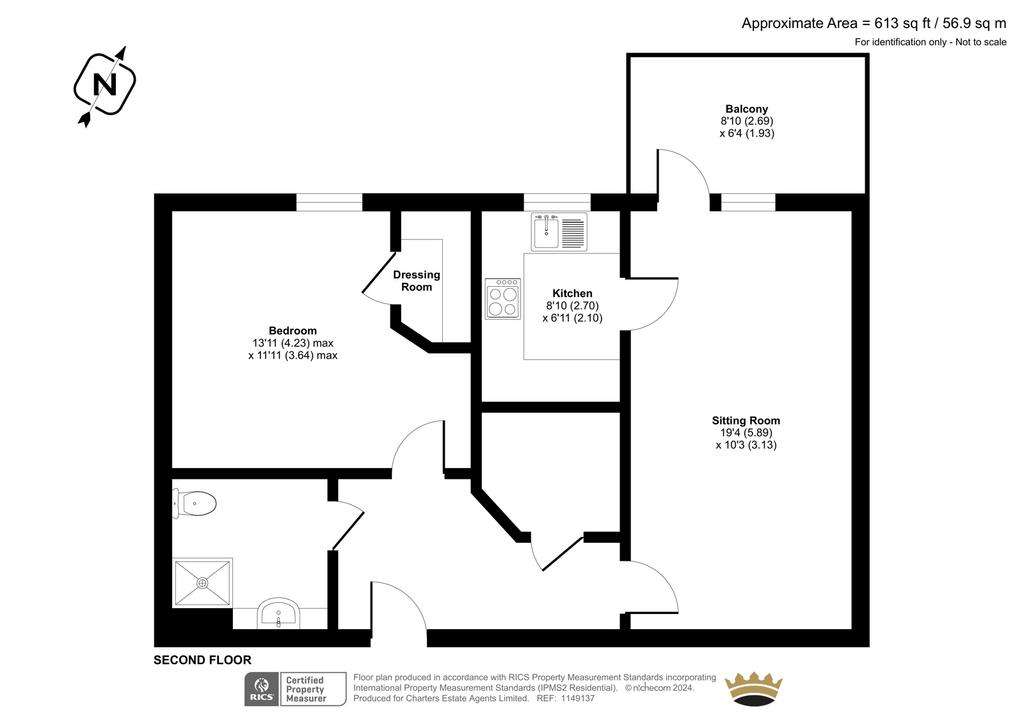 1 bedroom flat for sale - floorplan