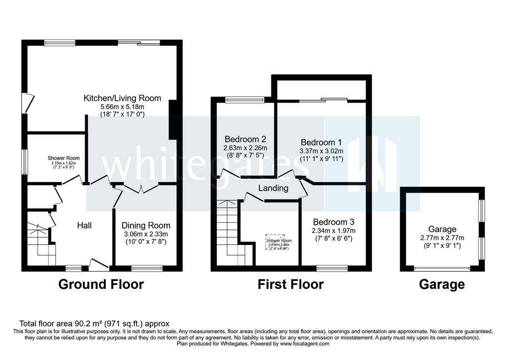 3 bedroom bungalow for sale - floorplan