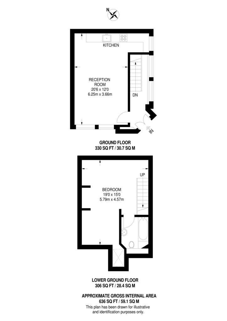 1 bedroom flat to rent - floorplan