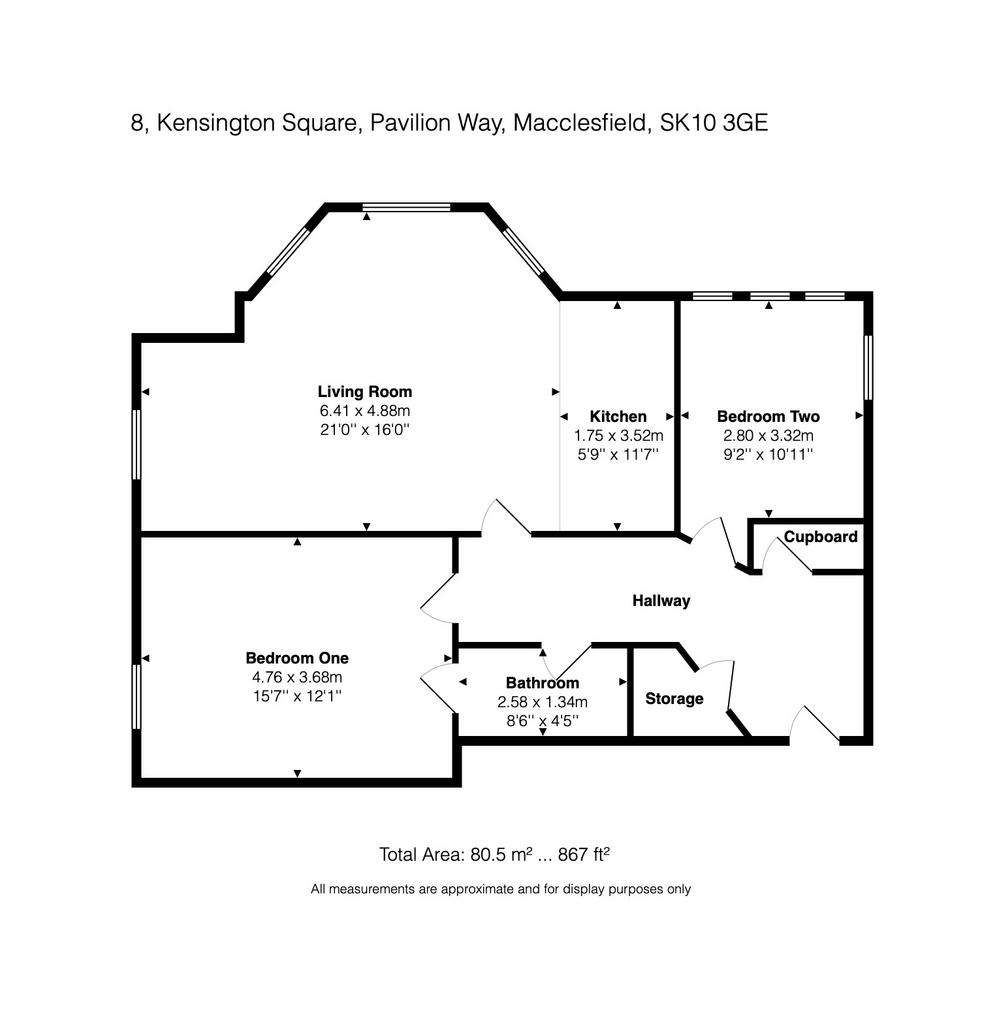 2 bedroom flat for sale - floorplan