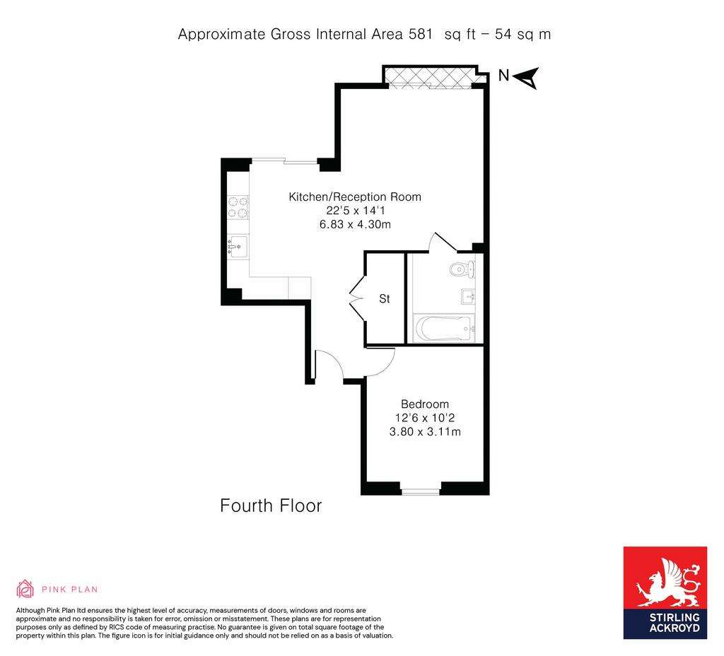 1 bedroom flat for sale - floorplan