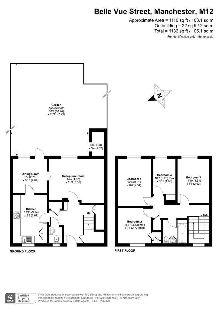 4 bedroom terraced house to rent - floorplan