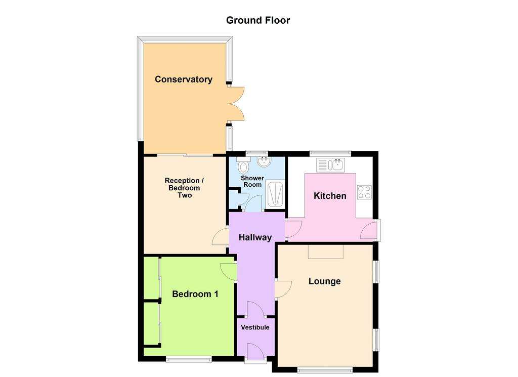 2 bedroom semi-detached bungalow for sale - floorplan