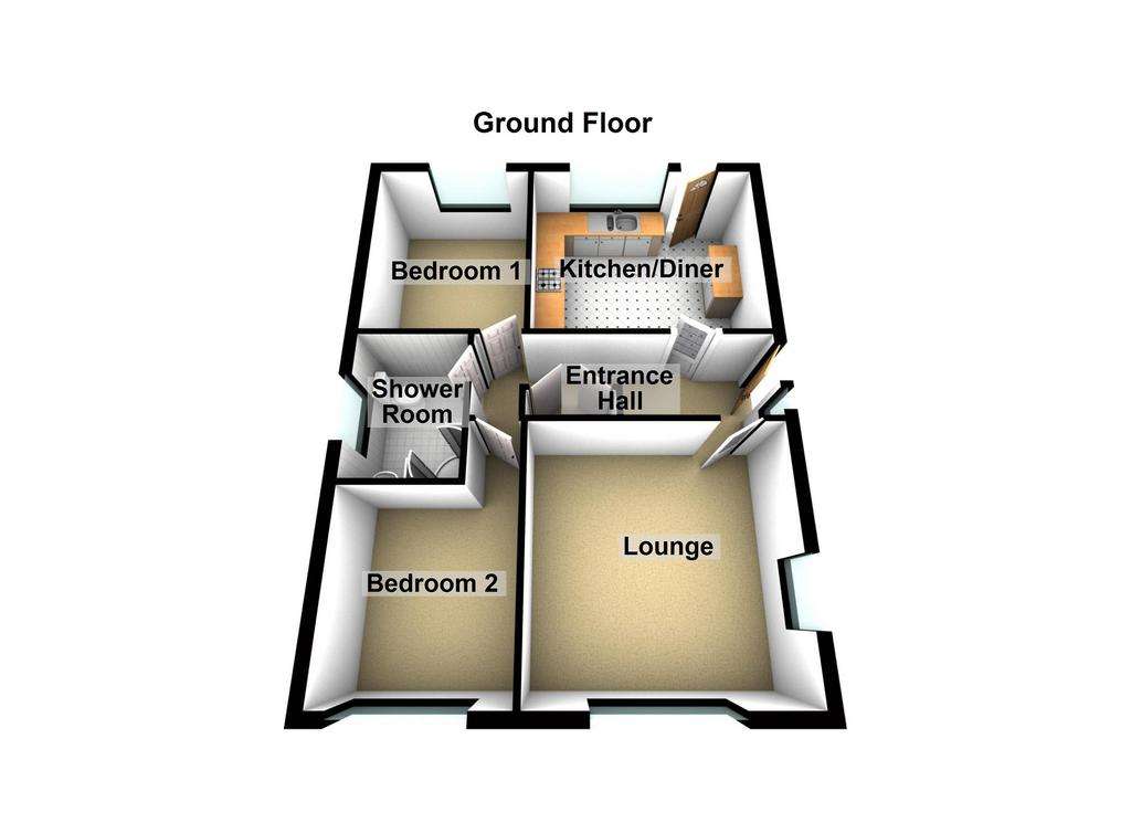 2 bedroom detached house for sale - floorplan