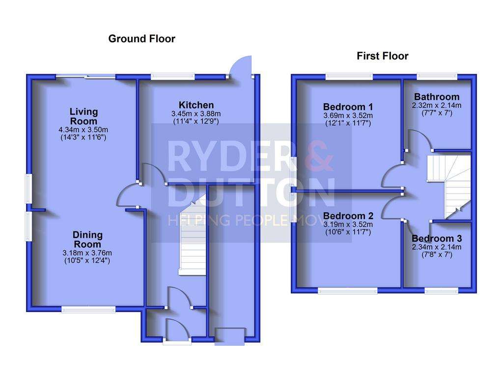 3 bedroom detached house for sale - floorplan