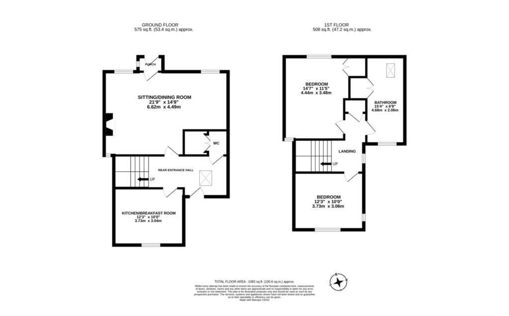 2 bedroom cottage for sale - floorplan