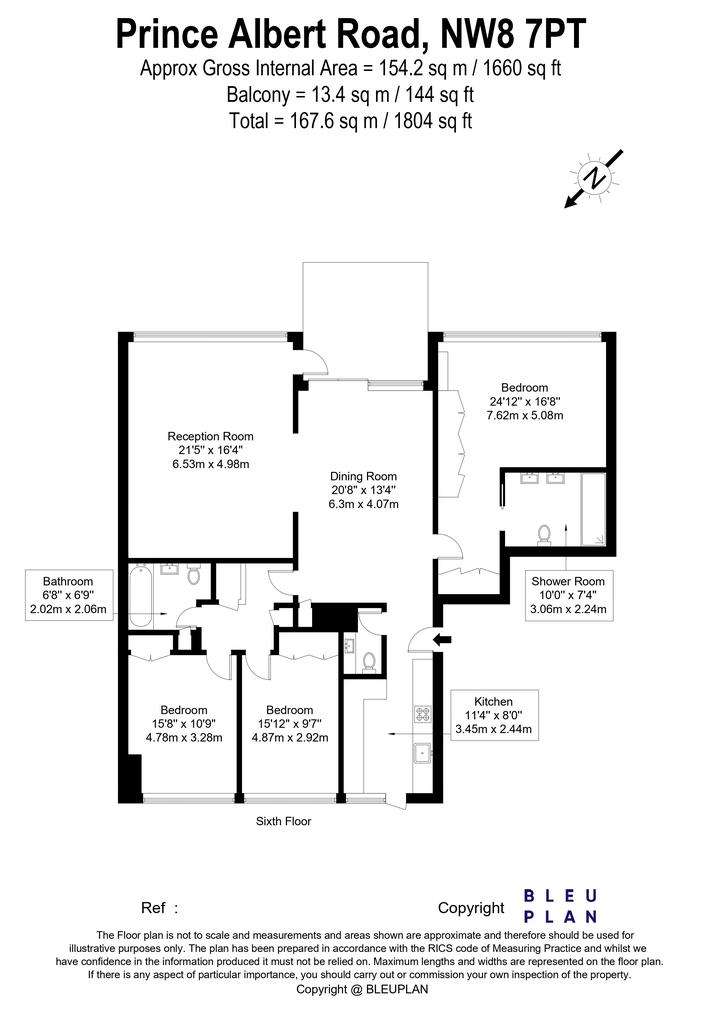 3 bedroom flat to rent - floorplan