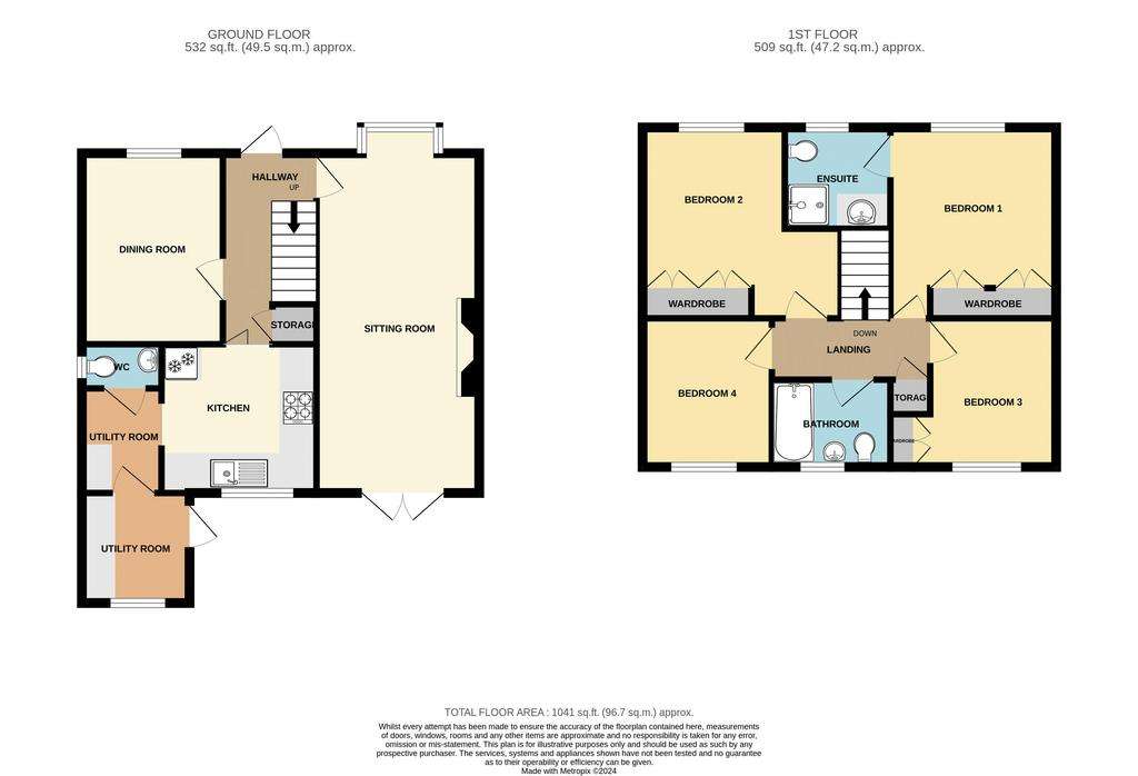 4 bedroom semi-detached house for sale - floorplan