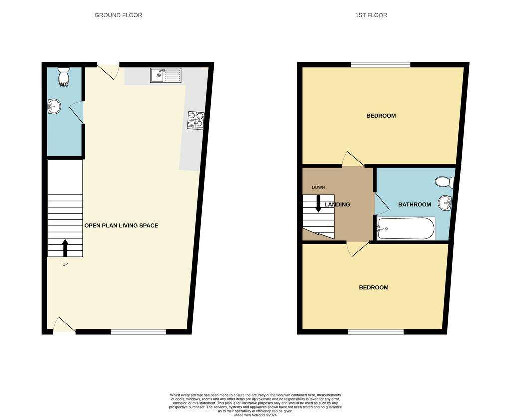 2 bedroom end of terrace house for sale - floorplan