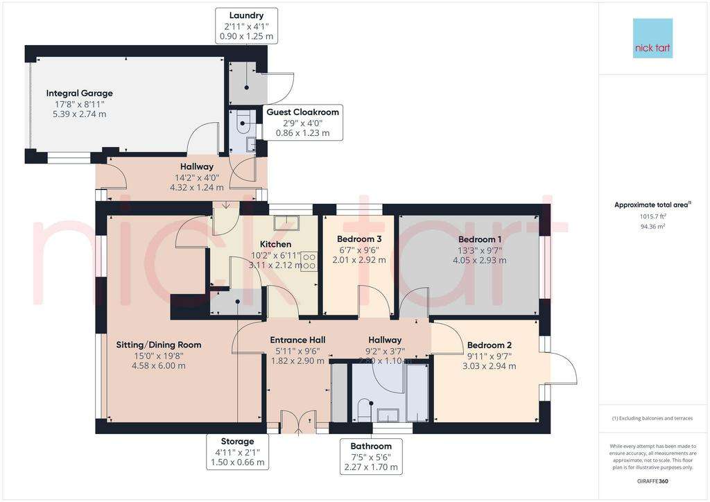 3 bedroom bungalow for sale - floorplan