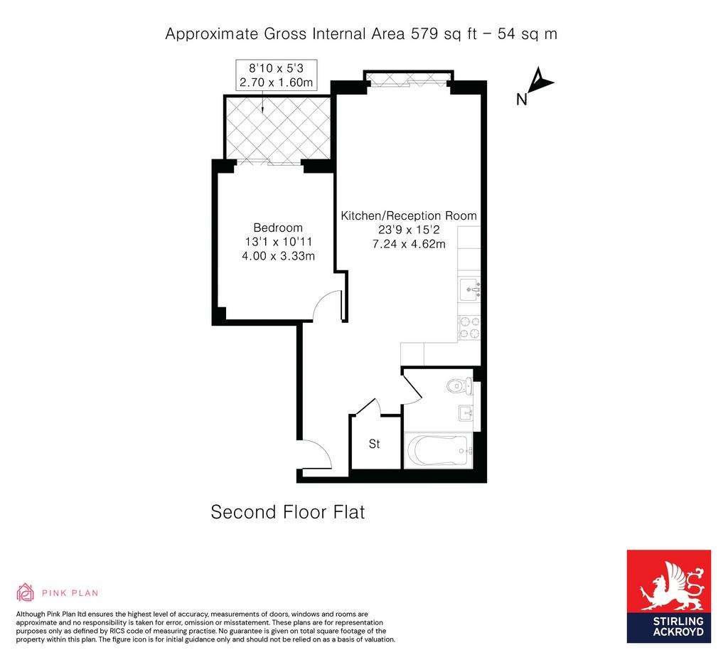 1 bedroom flat for sale - floorplan