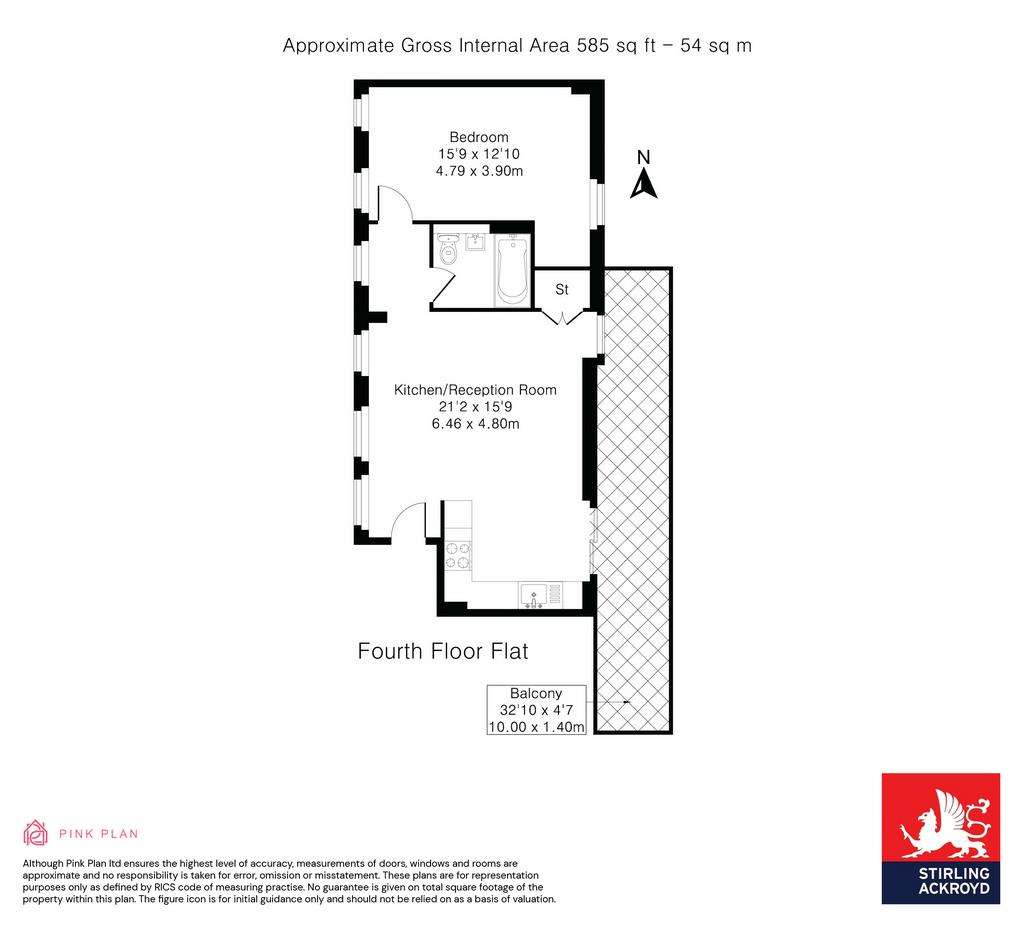 1 bedroom flat for sale - floorplan