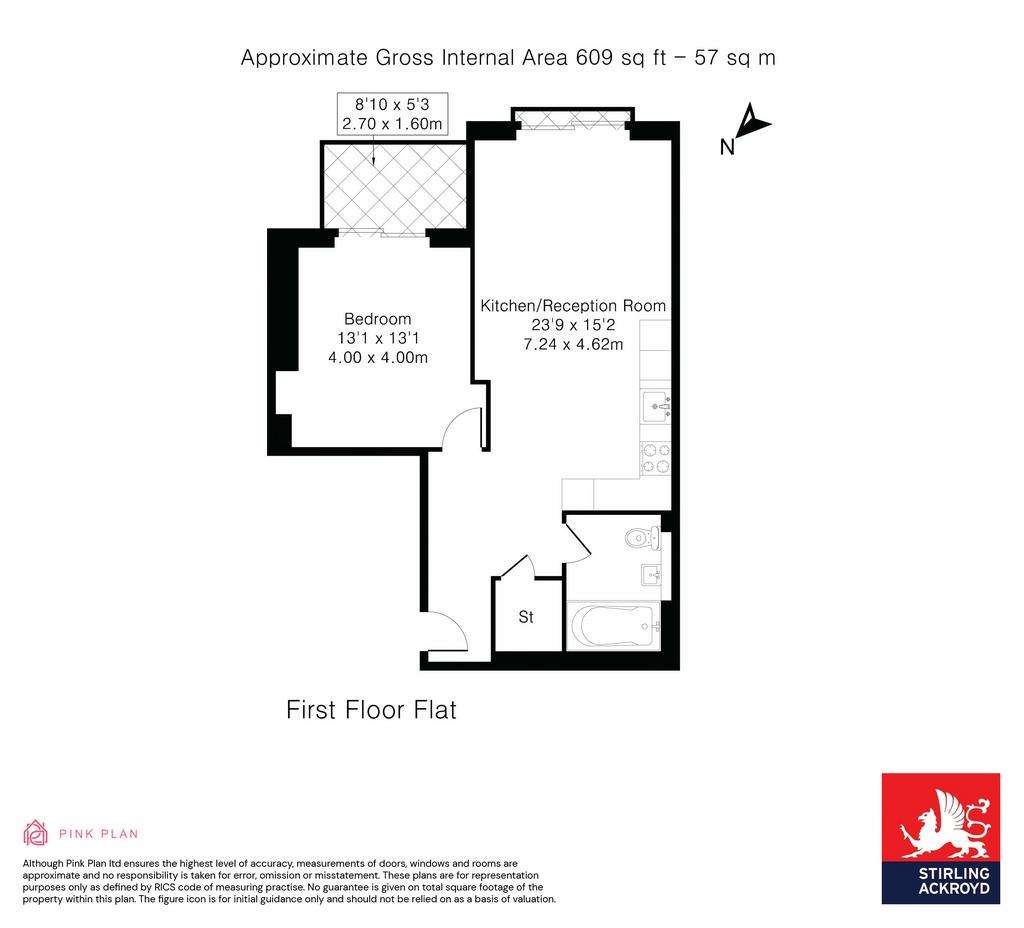 1 bedroom flat for sale - floorplan