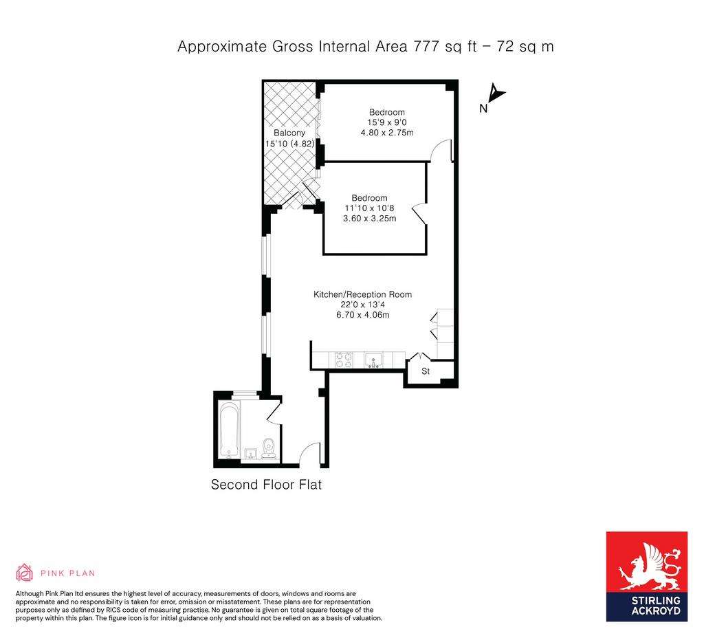 2 bedroom flat for sale - floorplan