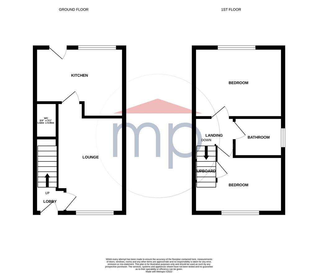 2 bedroom semi-detached house to rent - floorplan