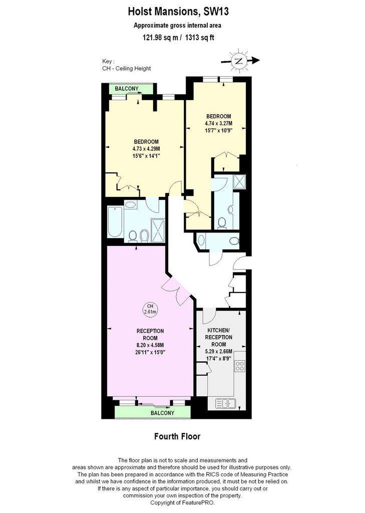 2 bedroom flat to rent - floorplan