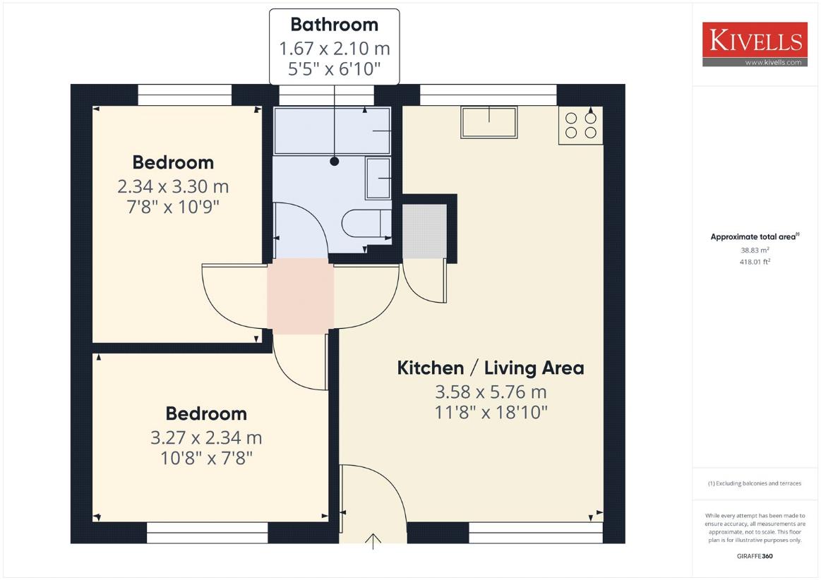 2 bedroom bungalow for sale - floorplan