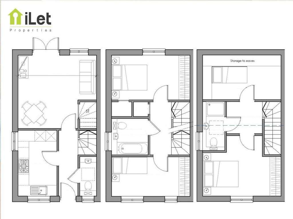 4 bedroom end of terrace house to rent - floorplan