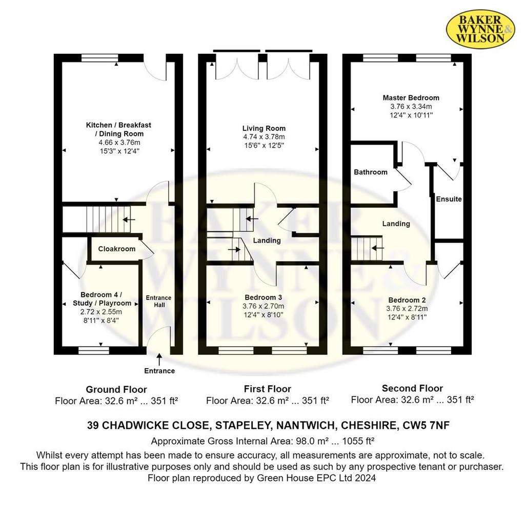 4 bedroom town house for sale - floorplan