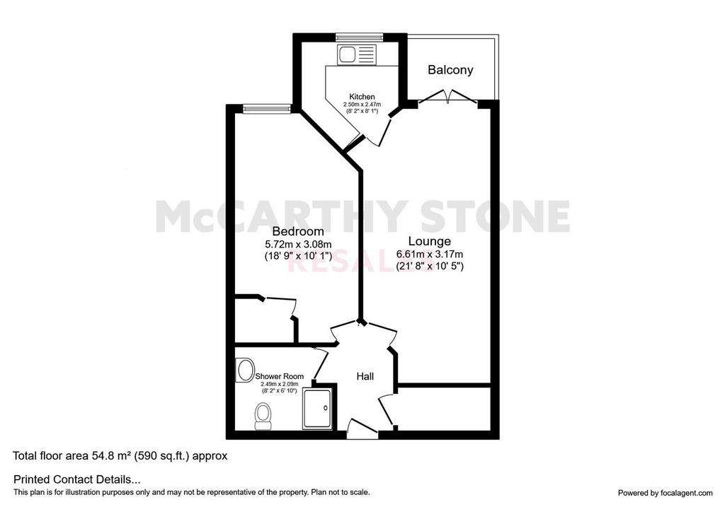 1 bedroom flat for sale - floorplan