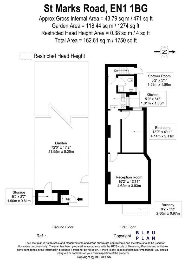 1 bedroom maisonette for sale - floorplan