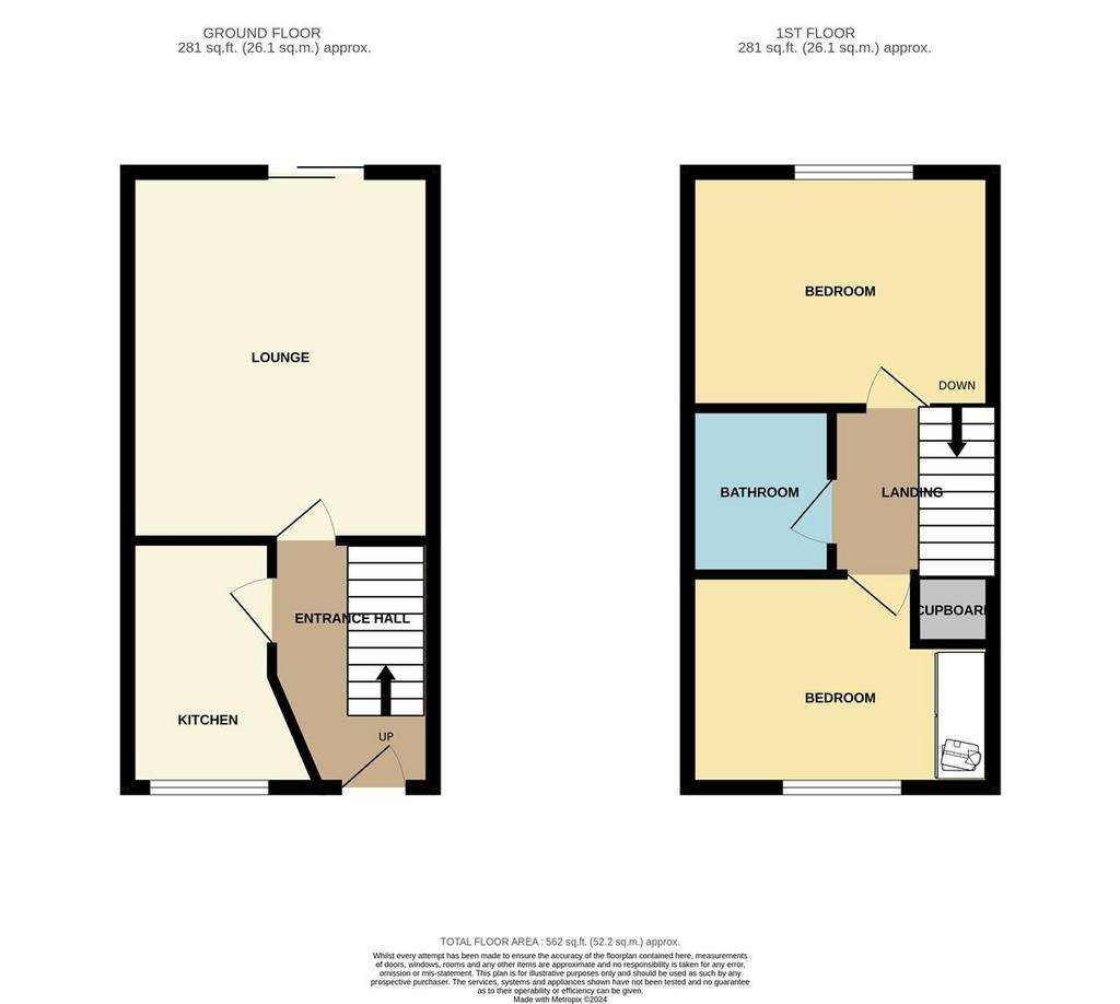 2 bedroom semi-detached house for sale - floorplan