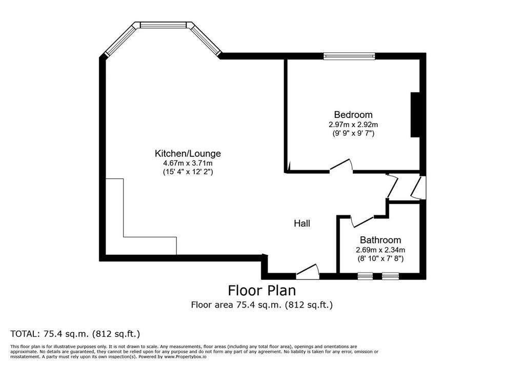 1 bedroom flat to rent - floorplan