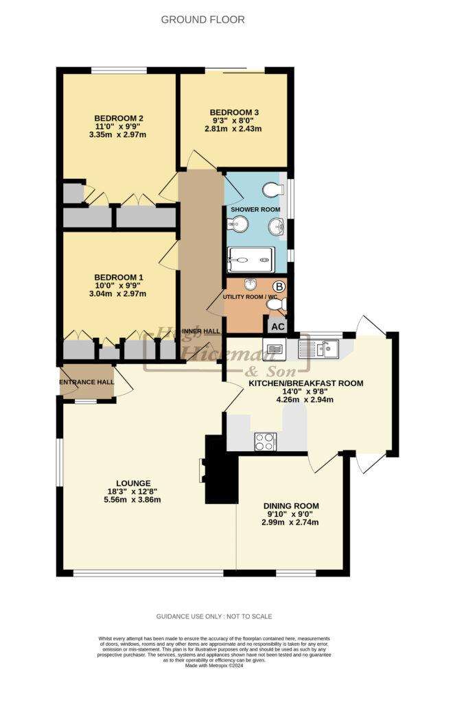 3 bedroom bungalow for sale - floorplan