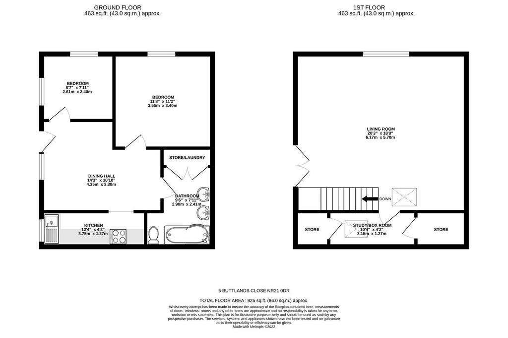 2 bedroom cottage for sale - floorplan