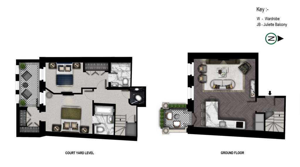 2 bedroom duplex apartment to rent - floorplan