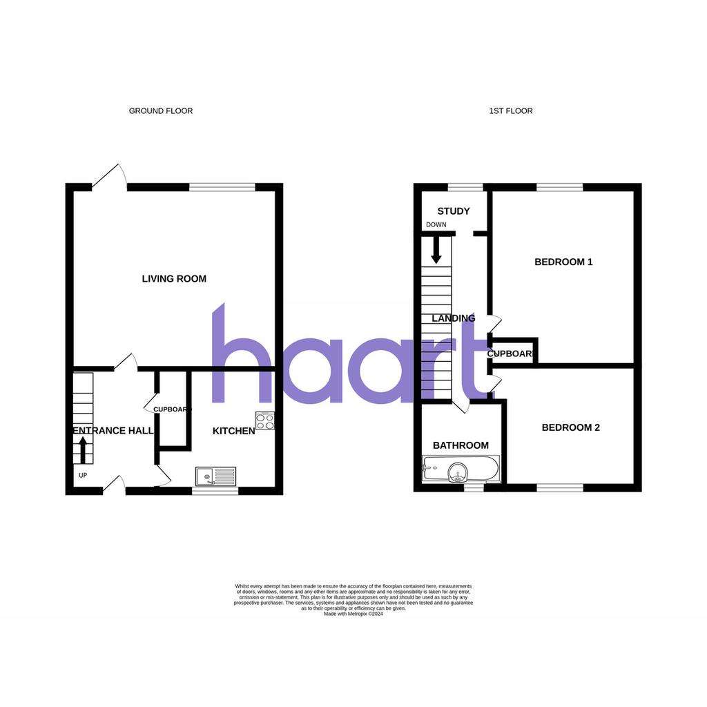 2 bedroom end of terrace house for sale - floorplan