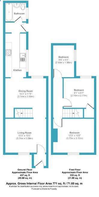 3 bedroom end of terrace house for sale - floorplan