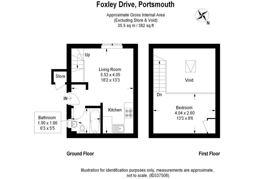 1 bedroom semi-detached house for sale - floorplan