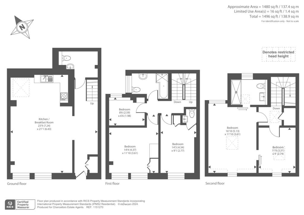 5 bedroom terraced house for sale - floorplan