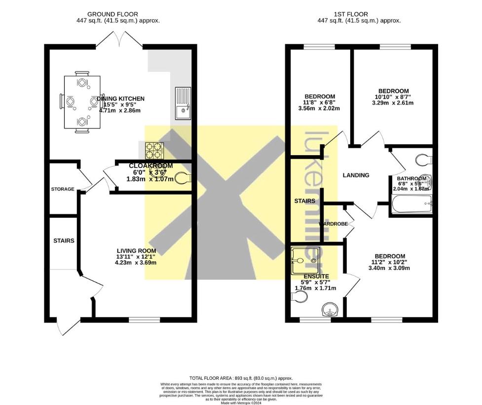 3 bedroom semi-detached house for sale - floorplan