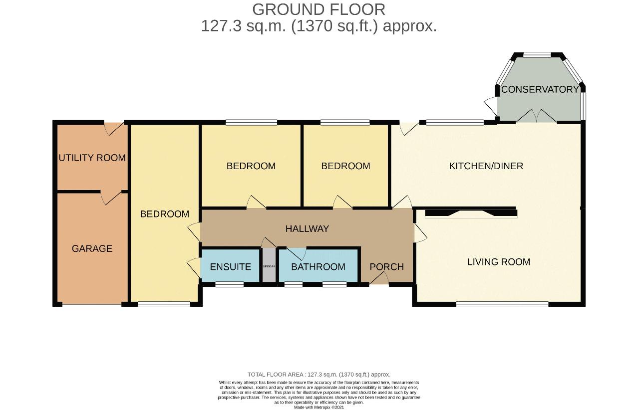 3 bedroom bungalow for sale - floorplan