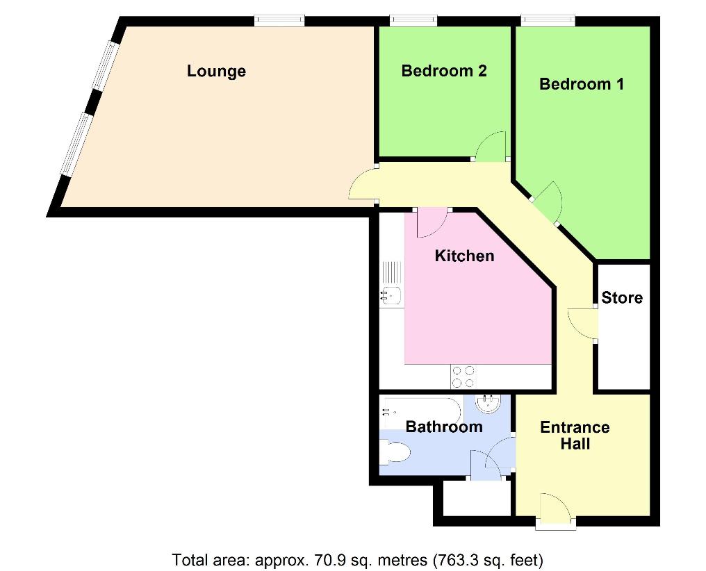 2 bedroom flat for sale - floorplan