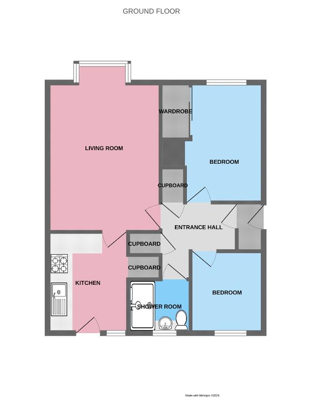 2 bedroom bungalow for sale - floorplan