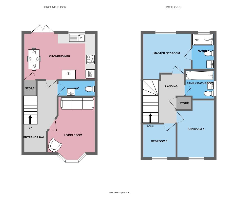 3 bedroom property for sale - floorplan