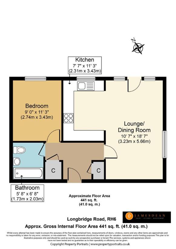 1 bedroom flat for sale - floorplan