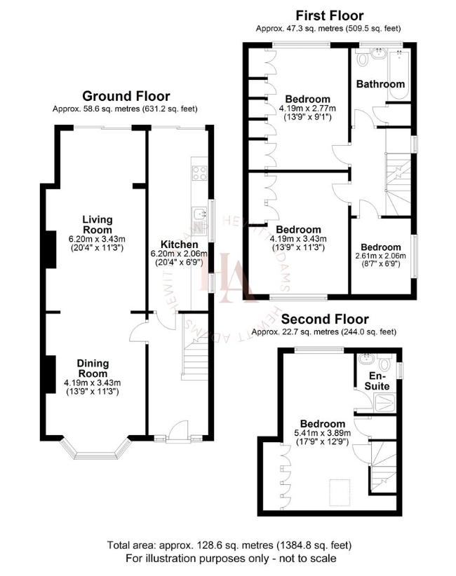 4 bedroom semi-detached house for sale - floorplan