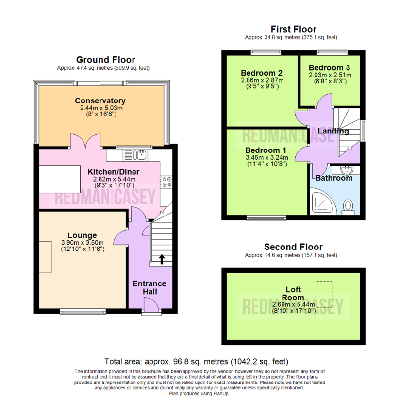 3 bedroom semi-detached house for sale - floorplan