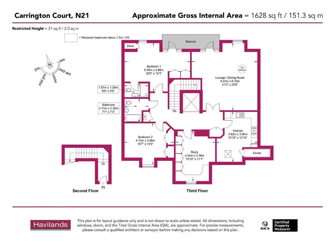 3 bedroom penthouse apartment for sale - floorplan