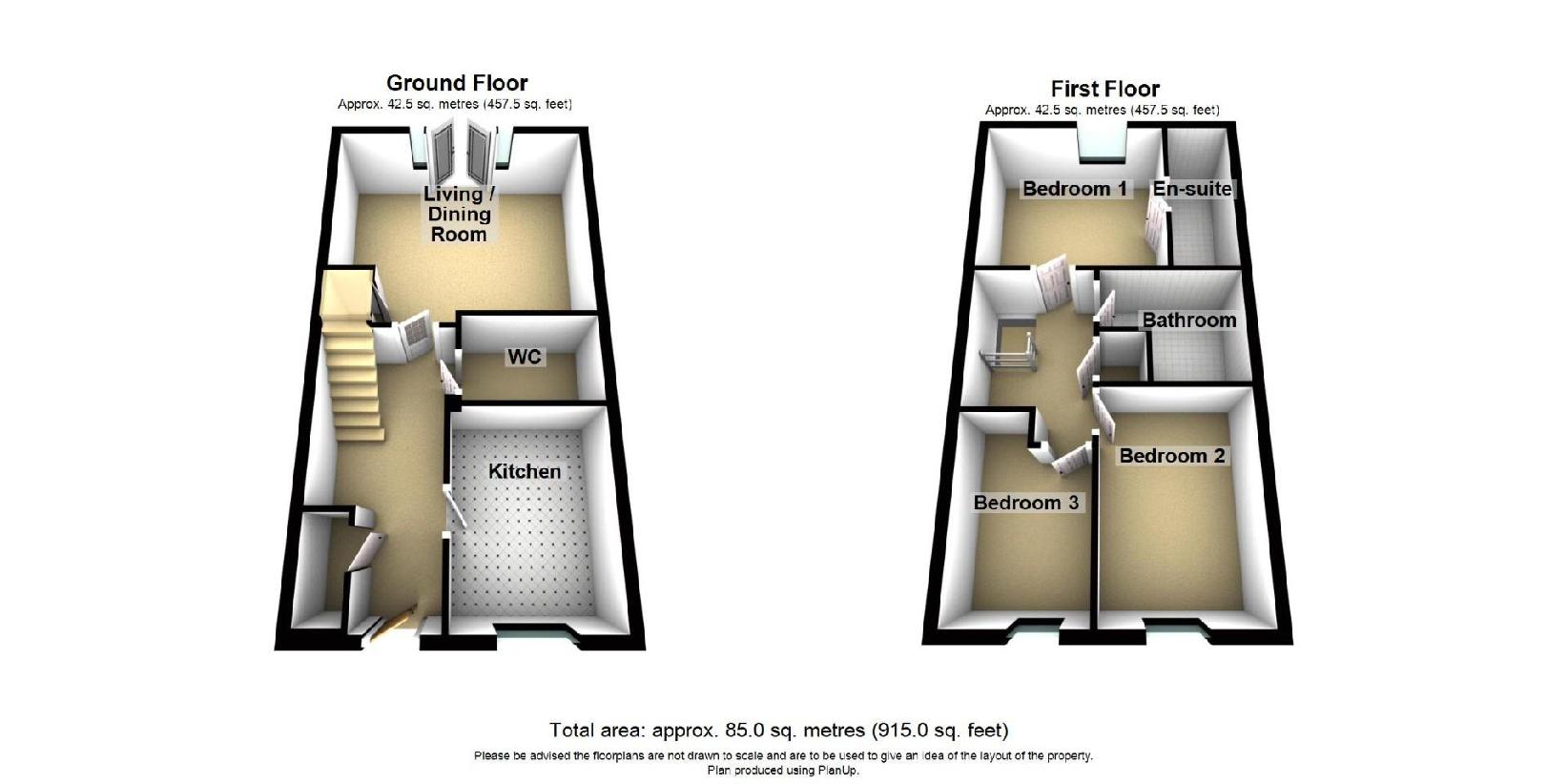 3 bedroom terraced house for sale - floorplan