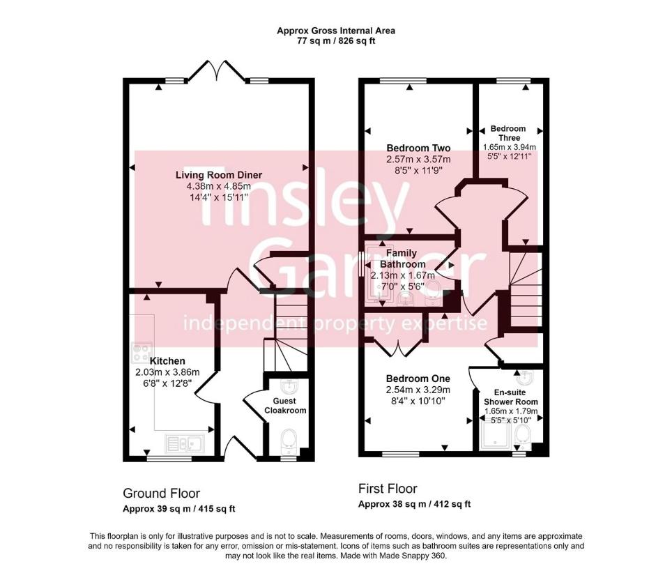 3 bedroom semi-detached house for sale - floorplan